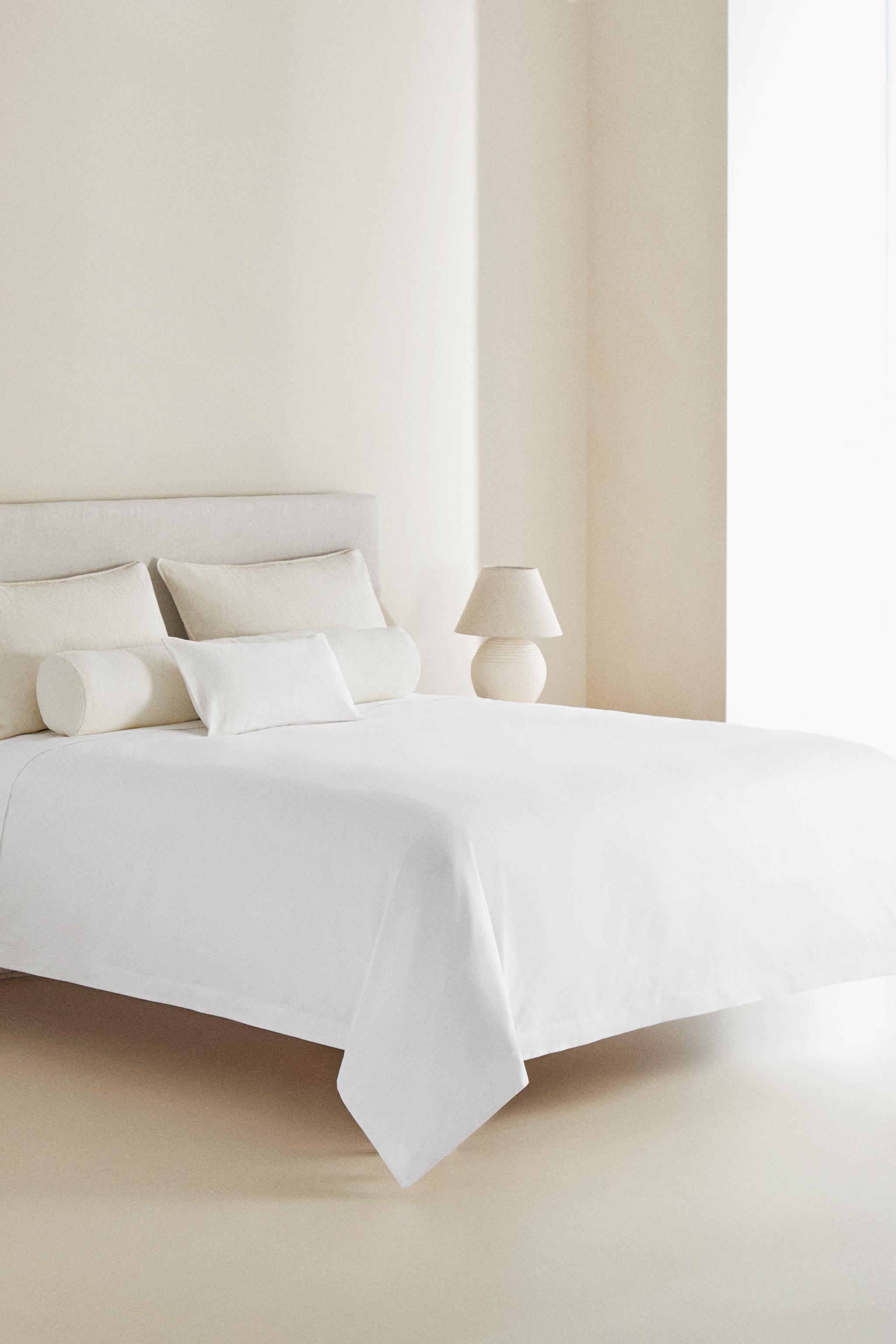 PERCALE COTTON FLAT SHEET WITH FLANGE (500 THREAD COUNT)